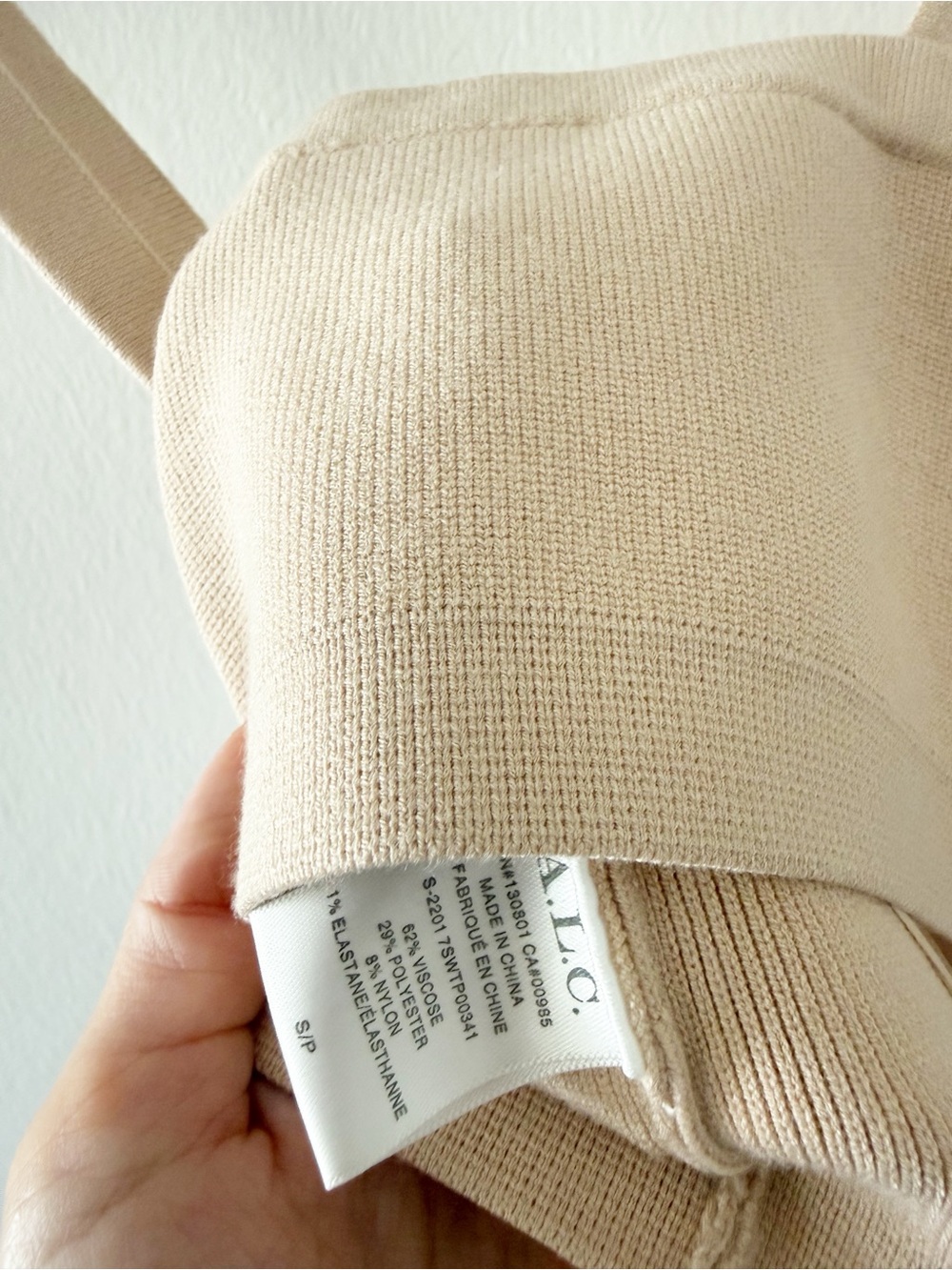NEW A.L.C. Sofie Thick Knit Nude/Tan Cropped Bralette Tank Top Size Small (S) - Picture 4 of 6